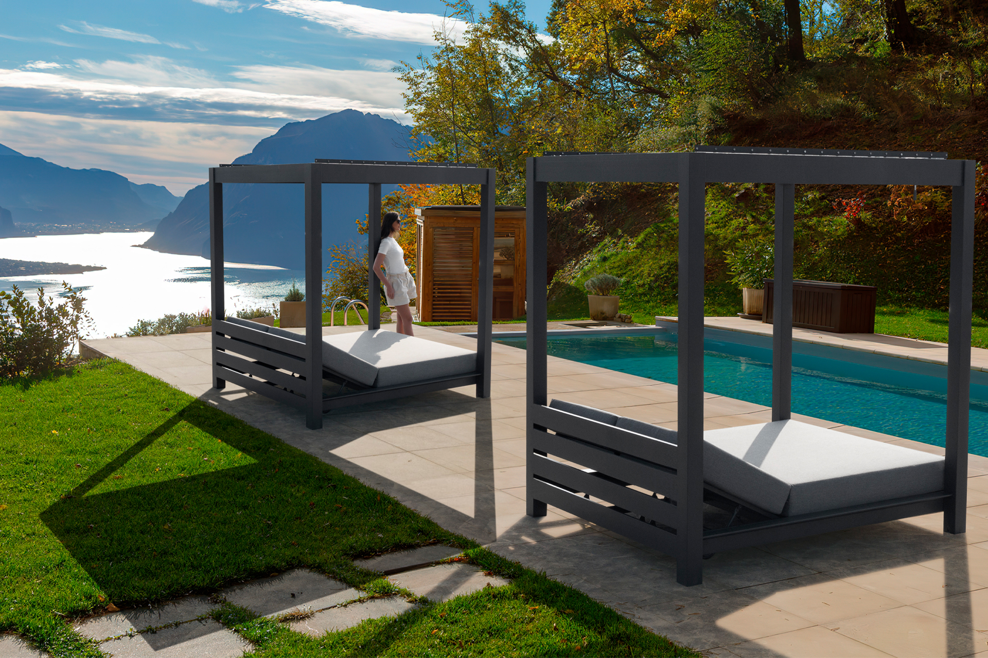 sky cabana near mountain
